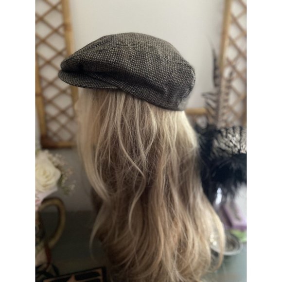 Vintage‎ Men’s Wool Brown Gray Tweed Driver Cap Union Made Marked M Fits S Lined - Picture 5 of 16